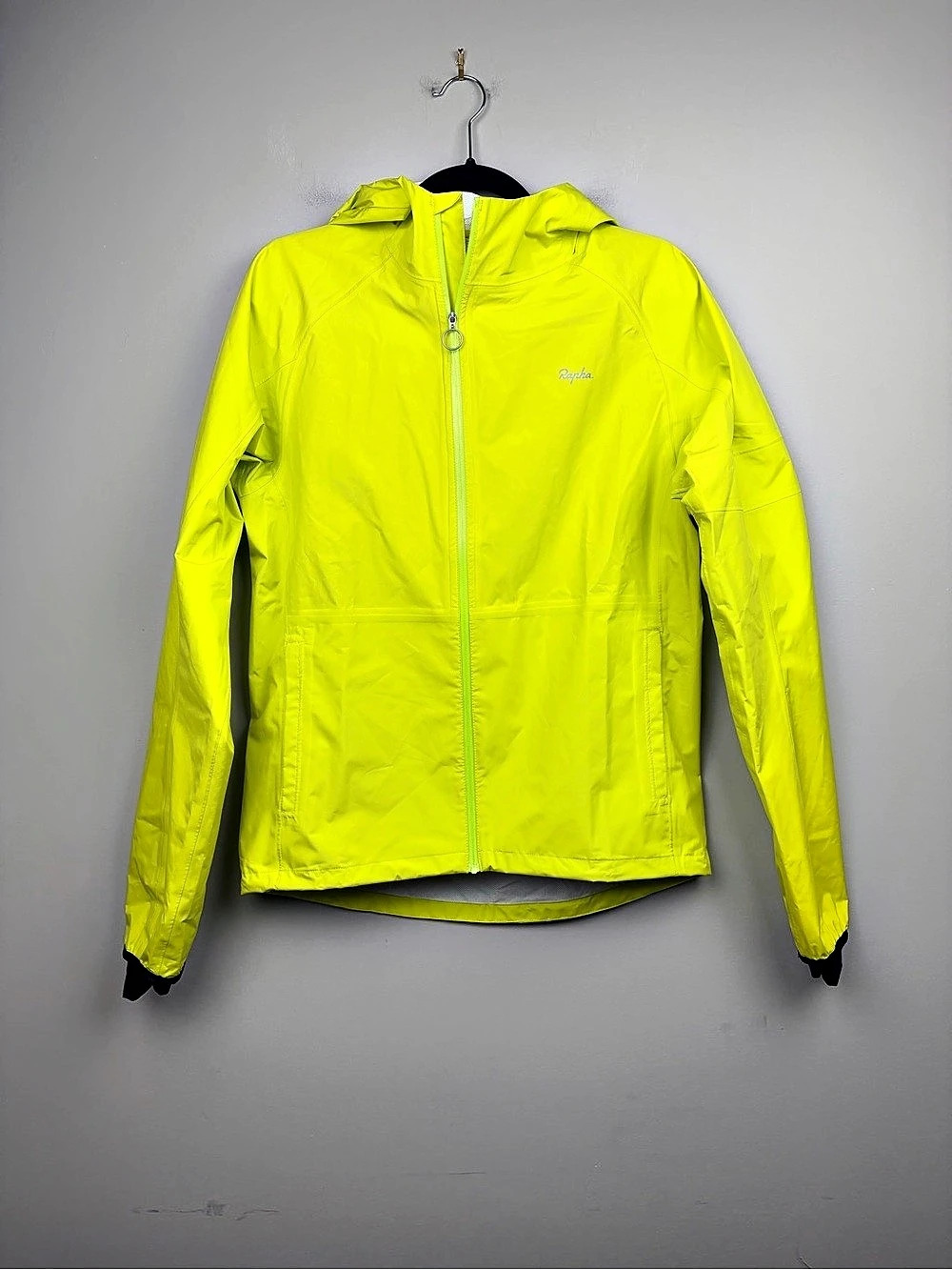 Rapha Hooded Commuter Jacket Women’s S Hi Vis Yellow Reflective Cycling Rain